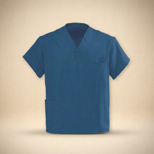 Poplin Weave Reversible Scrubs Top in Navy Blue color - Rifz Textiles Inc