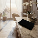 Spa & Salon Collection Black Vat Dyed Cotton Hand Towels By Rifz Textiles 