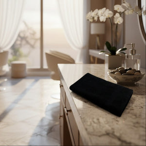 Spa & Salon Collection Black Vat Dyed Cotton Hand Towels By Rifz Textiles 