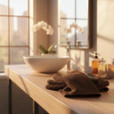 Spa & Salon Collection Hazelnut Brown Vat Dyed Cotton Hand Towels By Rifz Textiles 