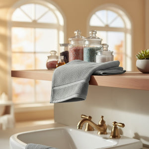 Spa & Salon Collection Silver Vat Dyed Cotton Hand Towels By Rifz Textiles 