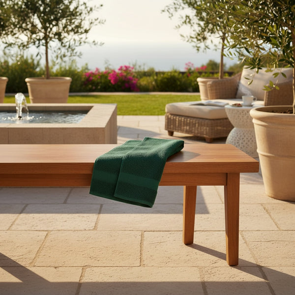 Spa & Salon Collection Hunter Green Vat Dyed Cotton Hand Towels By Rifz Textiles 