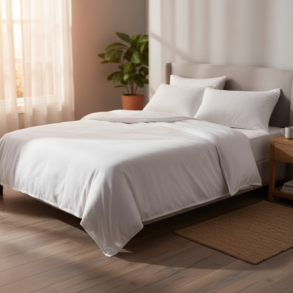 T-250 Blended Collection 5 MM Satin Stripe Bed Sheets - Rifz Textiles Inc