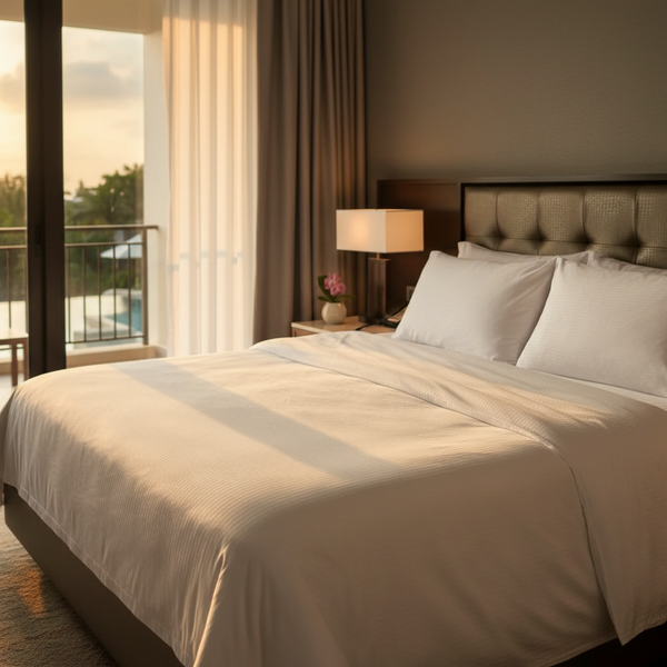 T-250 White Blended 10 MM Satin Stripe Bed Sheets - Rifz Textiles Inc