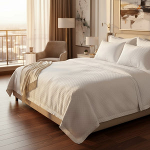 T-300 Micro check Collection White Blended Sheetings - Rifz Textiles Inc