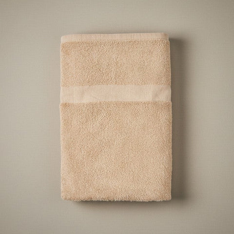 TMC Collection Cotton Blend Ring Spun Beige Hand Towel By Rifz Textiles