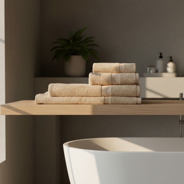 TMC Collection Cotton Blend Ring Spun White Towels By Rifz Textiles