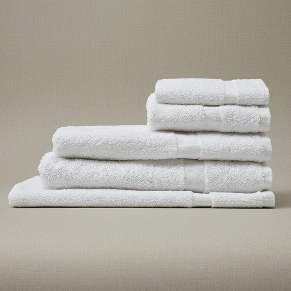 TMC Collection Cotton Blend Ring Spun White Towels By Rifz Textiles