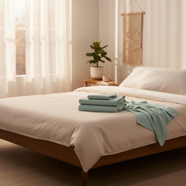 TM Collection T-180 Blended Dyed Sheets Seafoam - Rifz Textiles Inc