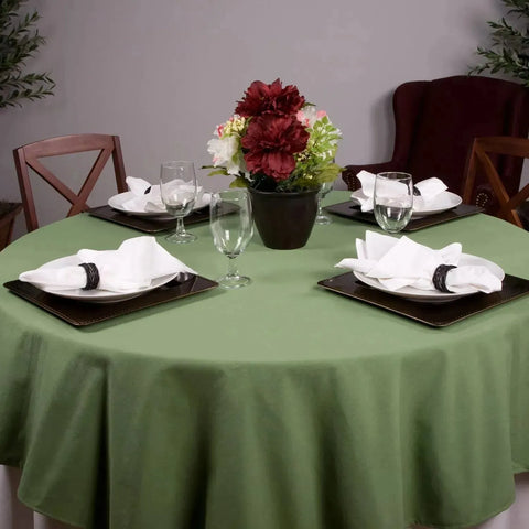 MJS 100% Spun Polyester 2 PLY Round Table Linens 6 PK - Rifz Textiles Inc