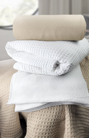 Herringbone & Honeycomb Weave Blankets | Rifz Textiles Inc.