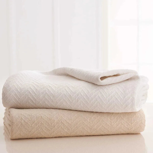 Cotton Herringbone Weave All Season Blanket - Rifz Textiles Inc