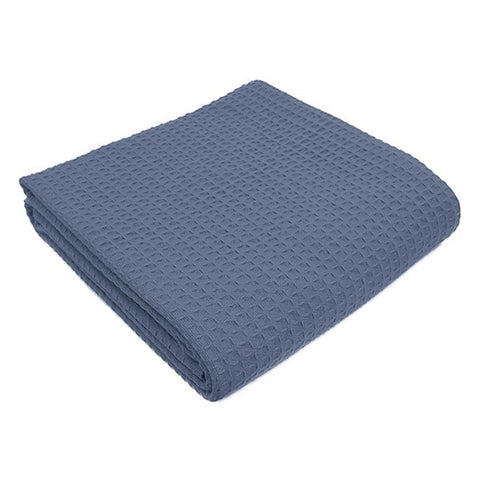 Honeycomb Weave Blanket Blue - Rifz Textiles Inc