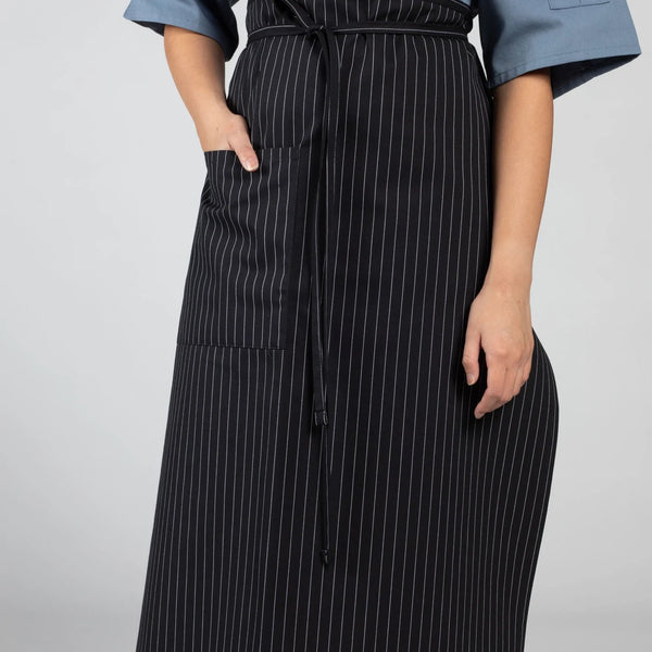 Twill Cotton Blend Full Bistro Aprons with one Pocket Pinstripe
