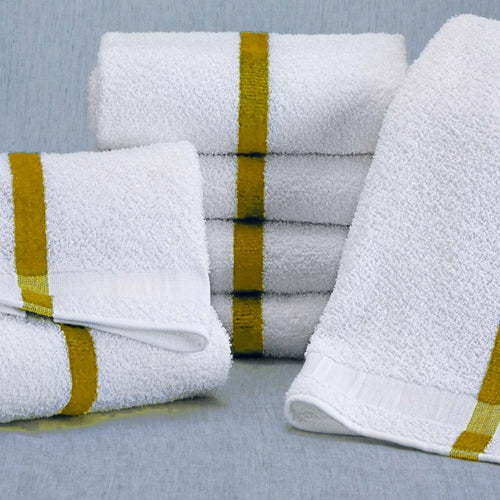 Gold/Yellow Center Stripe Towels | Rifz Textiles Inc.