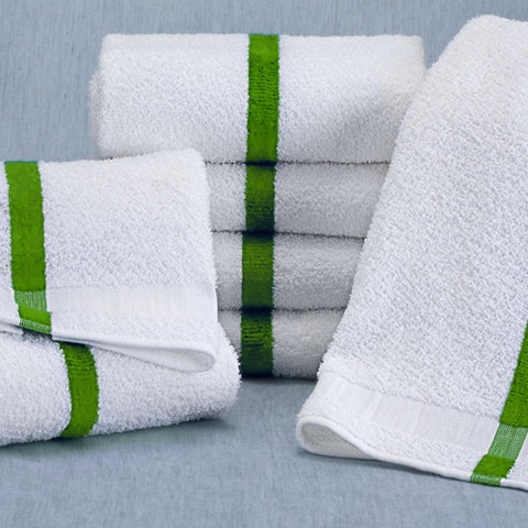Green Center Stripe Towels | Rifz Textiles Inc.