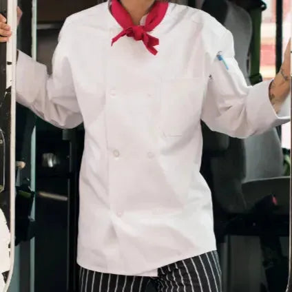 Classic Twill Mens Chef Coat 8 Buttons 2 PK - Rifz Textiles Inc