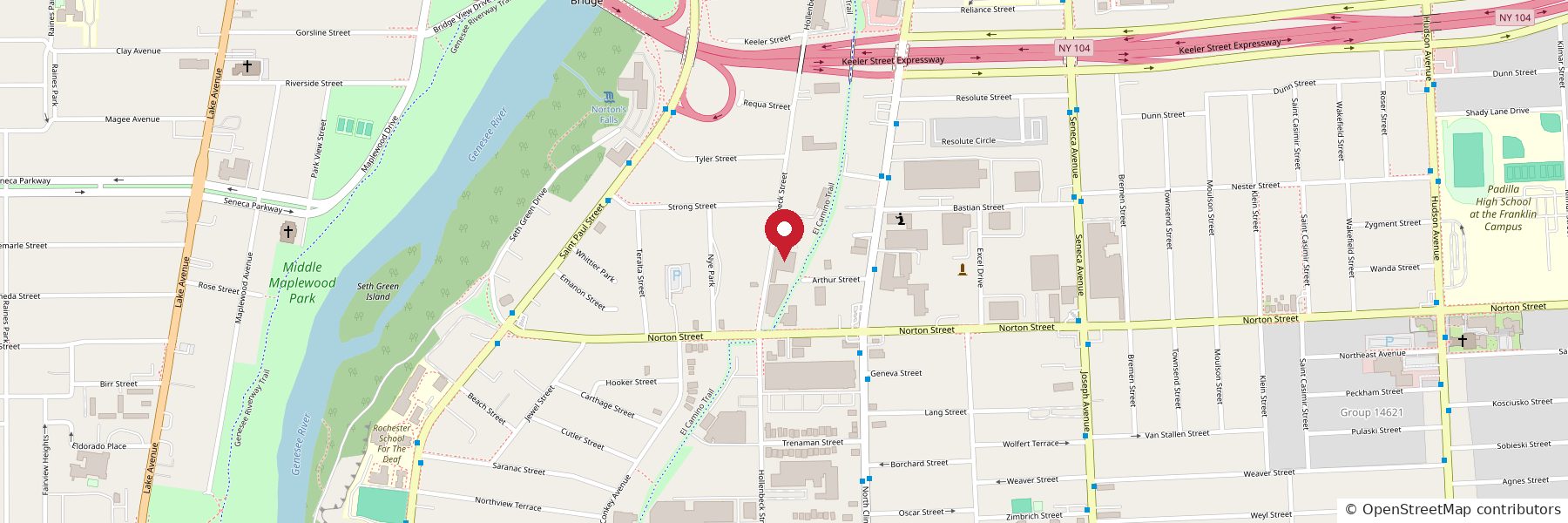 Map to Rifz Textiles, 470 Hollenbeck Street, Rochester NY